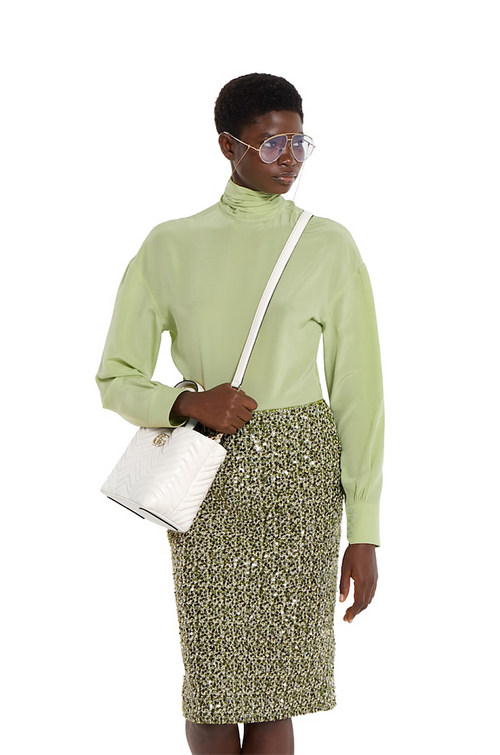 Gucci GG Marmont Matelassé Leather Tote in White