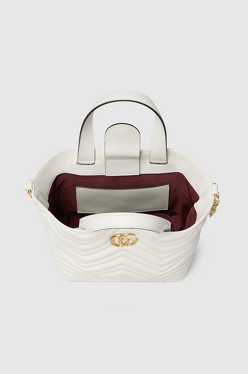 Gucci GG Marmont Matelassé Leather Tote in White