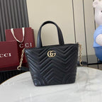 Gucci GG Marmont Small Matelassé Leather Tote in Black