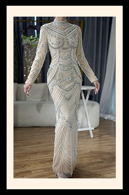 Eterna Aurelia Beaded Illusion Gown