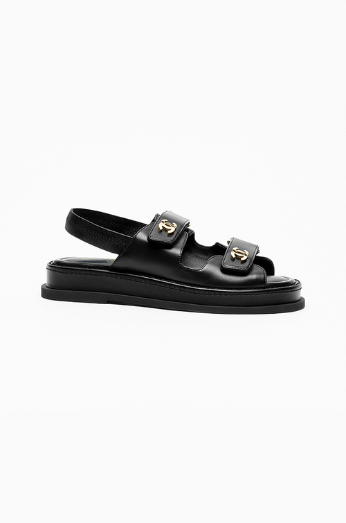 Chanel Interlock Signature Leather Sandals
