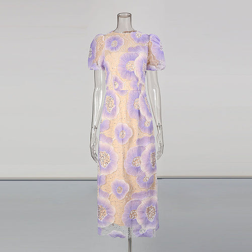 Fiorenza Bloom Embellished Midi Dress