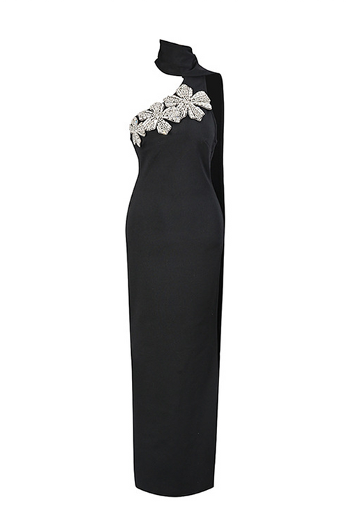 Noir Floraison Gown – Award Show Couture Collection