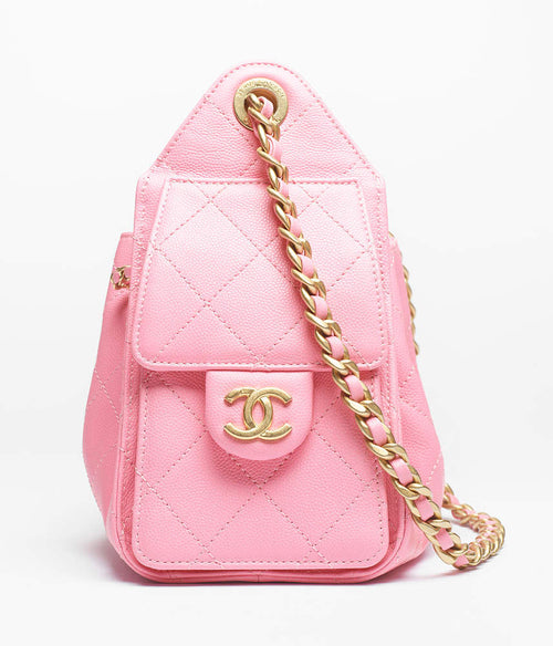 Chanel 25 Mini Handbag – Quilted Drawstring Chain Bag in Rose