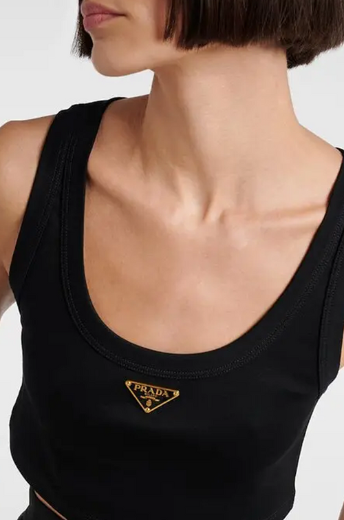 Prada Noir Épure Cropped Tank