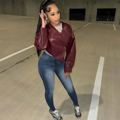 Rouge Vino Asymétrique Jacket