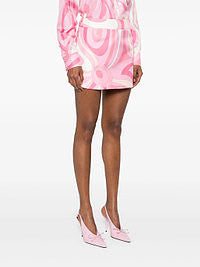 Pucci Rosa Swirl Silk Mini Skirt (S–XL)