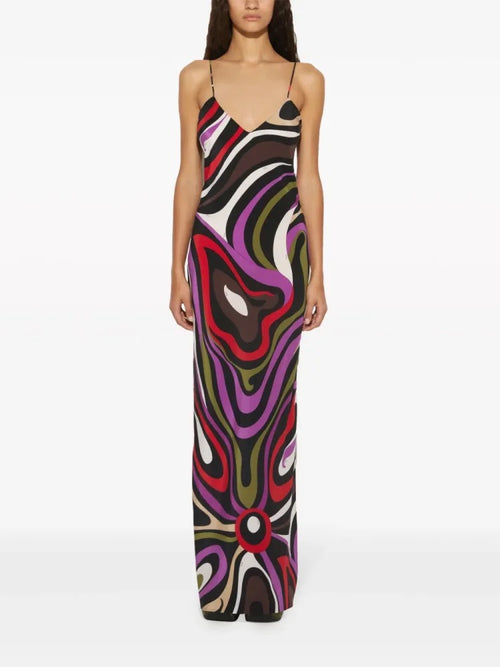 Pucci Notturno Wave Silk Slip Gown