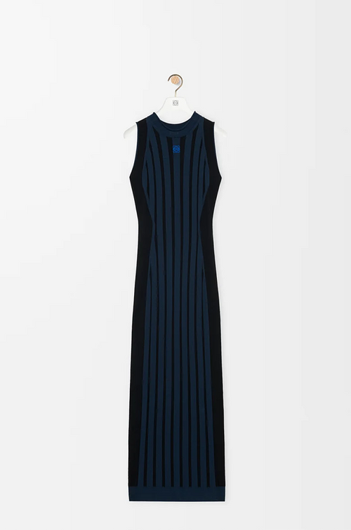 Loewe Midnight Striped Knit Maxi Dress