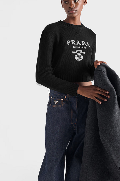 Prada Milano Cropped Knit Sweater