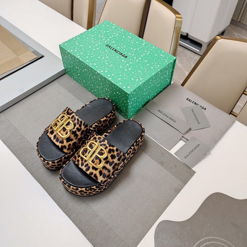 BB Leopard Platform Sandals