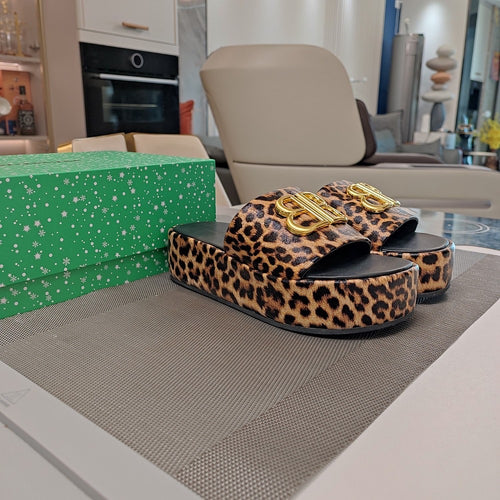 BB Leopard Platform Sandals