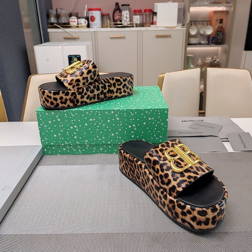 BB Leopard Platform Sandals