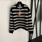 Miu Miu Striped Logo Button Cardigan – One Size