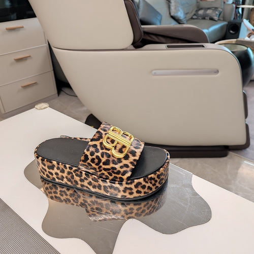 BB Leopard Platform Sandals