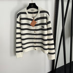 Miu Miu Striped Logo Button Cardigan – One Size