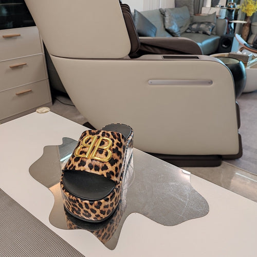 BB Leopard Platform Sandals