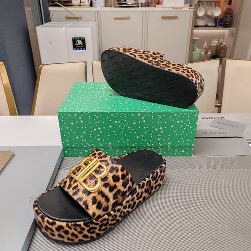 BB Leopard Platform Sandals