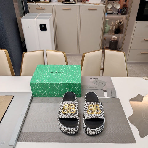 BB Leopard Platform Sandals