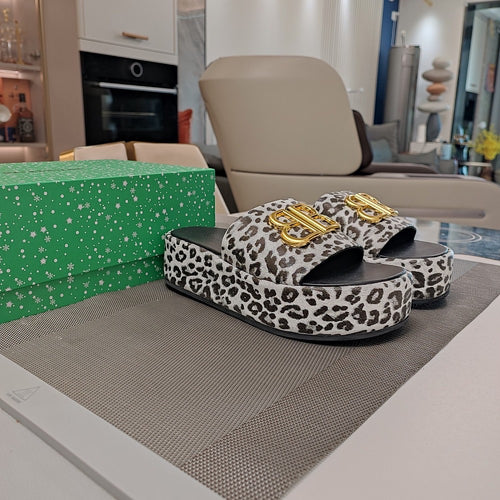 BB Leopard Platform Sandals