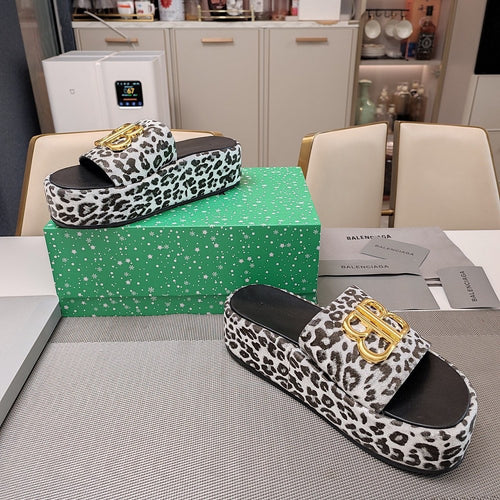 BB Leopard Platform Sandals