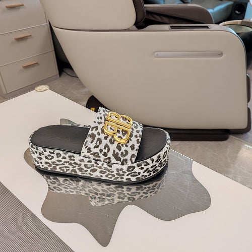 BB Leopard Platform Sandals