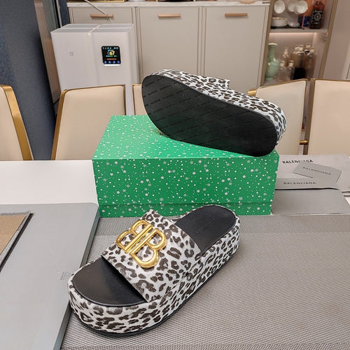 BB Leopard Platform Sandals