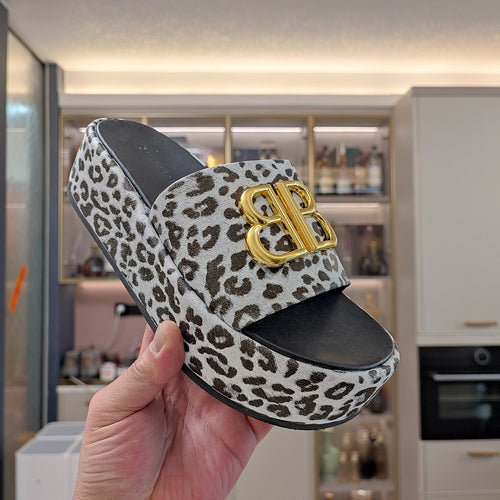 BB Leopard Platform Sandals