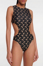 Marine Serre Eclipse Cut-Out Monogram Swimsuit