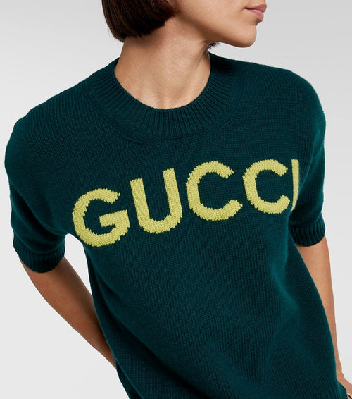 Gucci Verde Script Knit Top