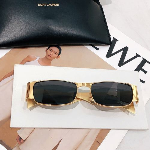 Saint Laurent Metallic Rectangular Sunglasses
