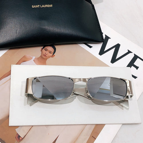Saint Laurent Metallic Rectangular Sunglasses