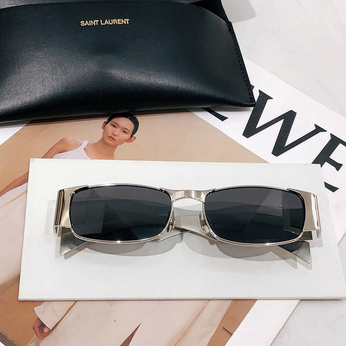 Saint Laurent Metallic Rectangular Sunglasses