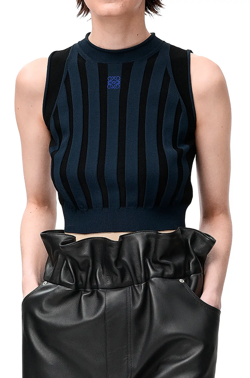 Loewe Striped Knit Cropped Top