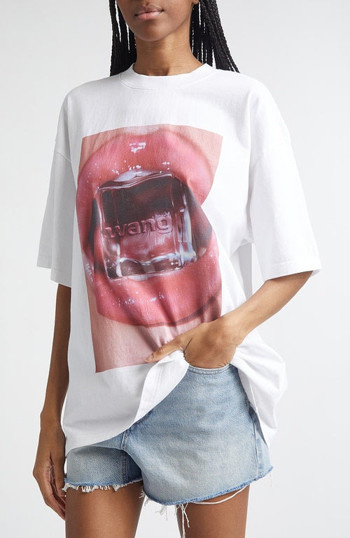Alexander Wang Ice Melt Graphic Oversized Tee