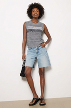 Chanel Sequin Stripe Knit Sleeveless Top