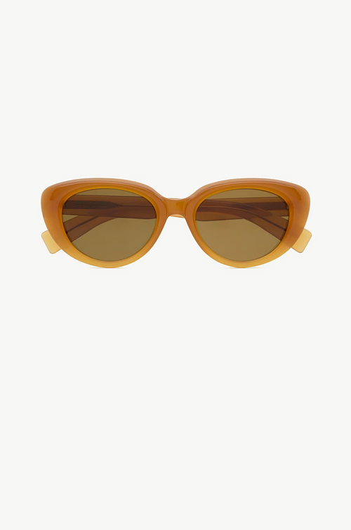 Saint Laurent Sculpted Oval Acetate Sunglasses – Honey Amber Edition