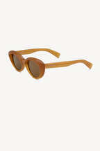 Saint Laurent Sculpted Oval Acetate Sunglasses – Honey Amber Edition