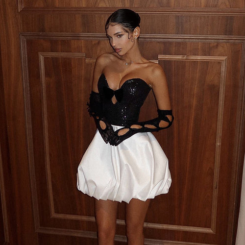 'Francoise' Bow Strapless Dress