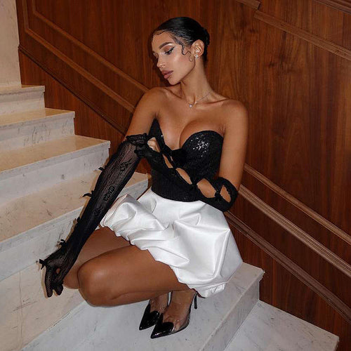 'Francoise' Bow Strapless Dress