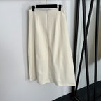 Gucci Luxwind Belt Detail Midi Skirt in Cream
