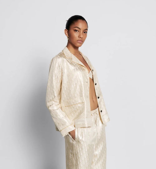 Dior Monogram Satin Pajama-Style Loungewear Set