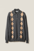 Miu Miu Argyle Knit Polo Sweater