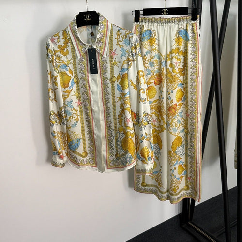 Versace Barocco Mare Silk Pajama Set