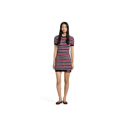 Gucci Striped Metallic Knit Dress