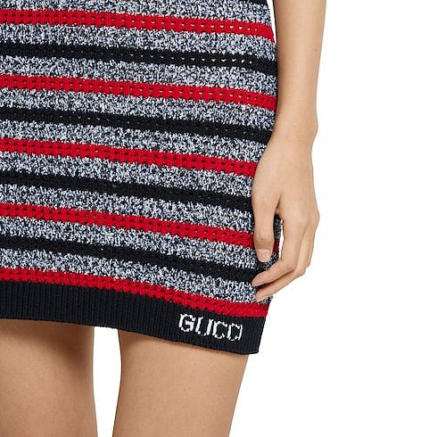 Gucci Striped Metallic Knit Dress