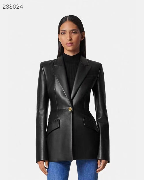 Versace Medusa Leather Blazer Jacket