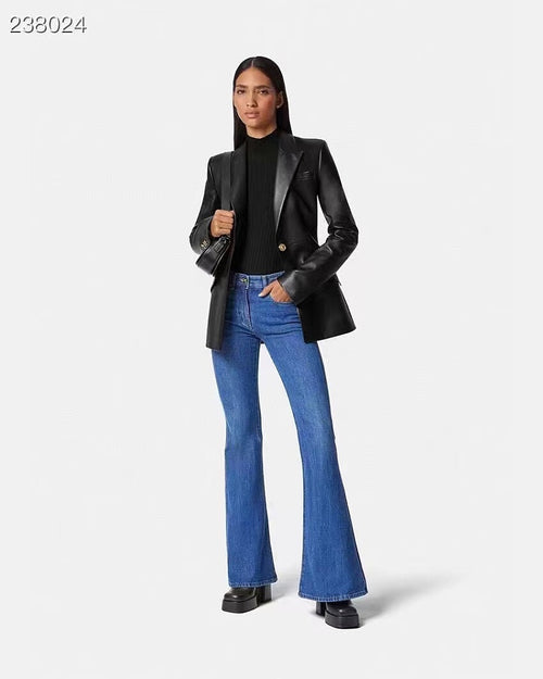 Versace Medusa Leather Blazer Jacket