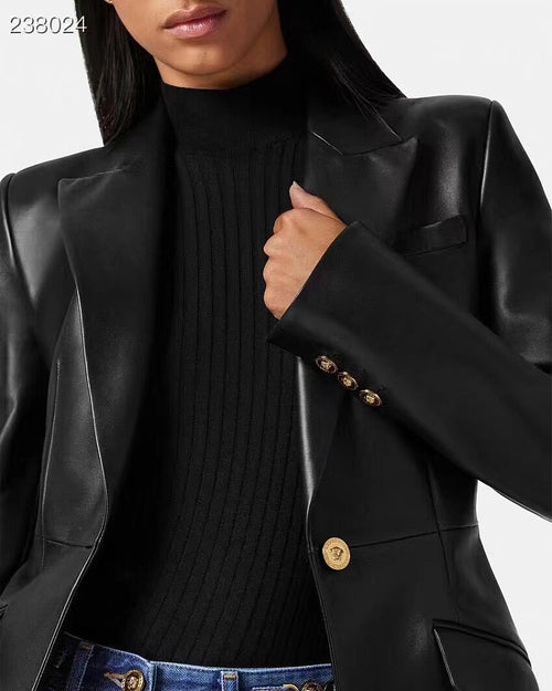 Versace Medusa Leather Blazer Jacket