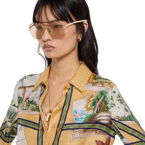 Gucci Riviera Équestre Silk Blouse